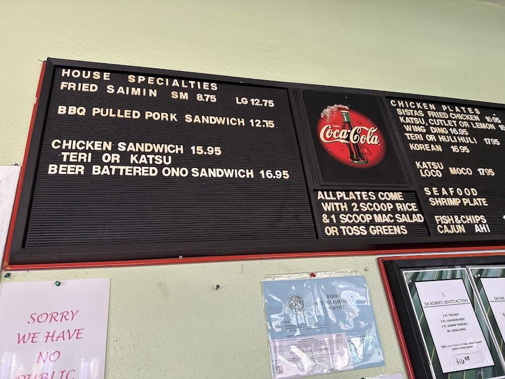 Bobbie's Restaurant Menu image 1