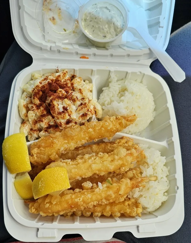 Shrimp Rice with Macaroni Salad